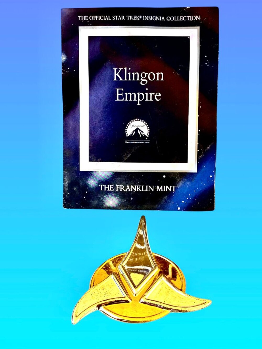 Star Trek Franklin Mint Klingon Empire Insignia Badge Sterling Silver 24k Gold